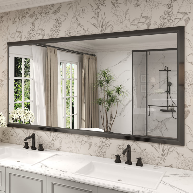 Miroir de meuble-lavabo mural Molly, Noir, 72 po x 36 po