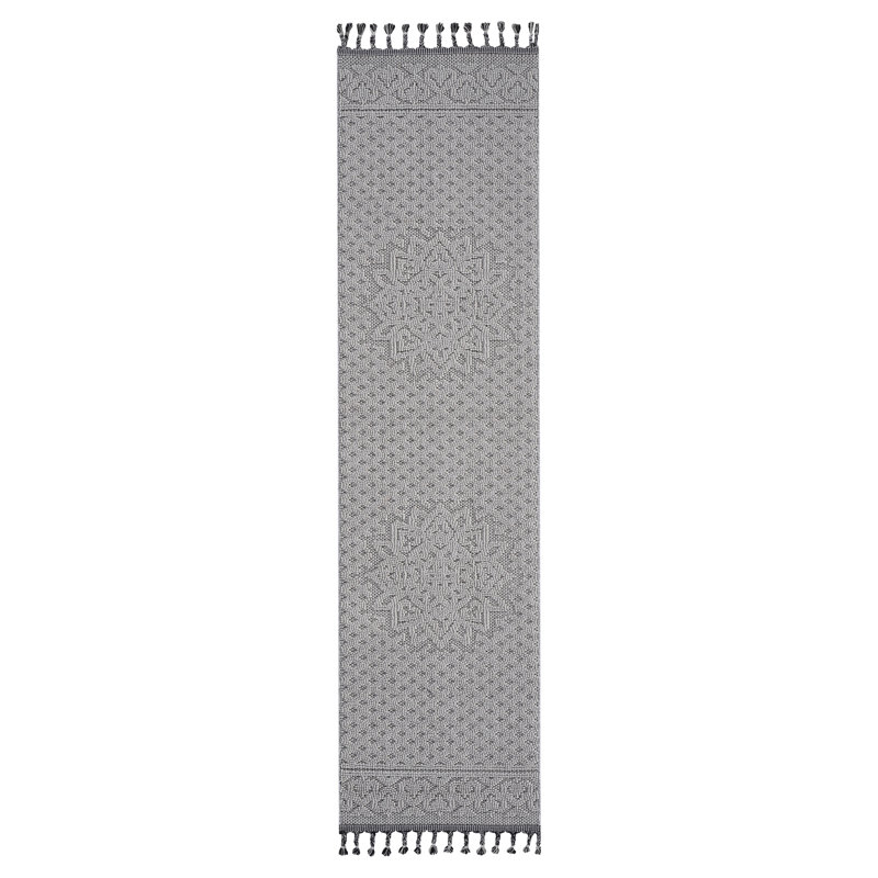 Loom & White/ Medallion 2X8 Area Rug, For Indoor Outdoor, Stain , No Shedding, Pet Safe, , Easy To Clean Rug With Decoration, Indoor-Outdoor, Non-Shedding, Simple Maintenance Method
