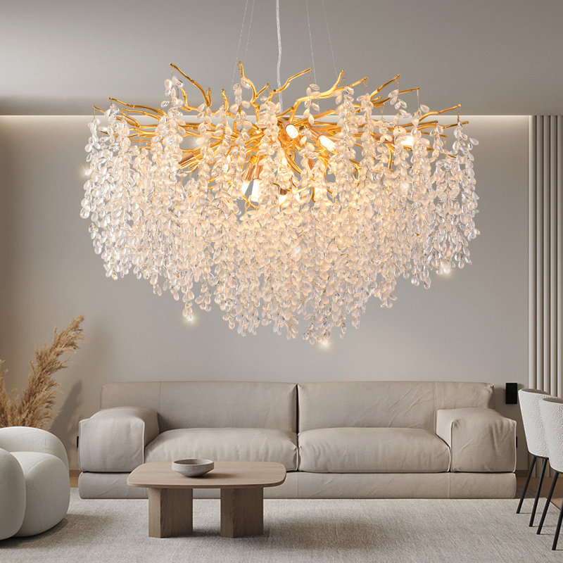 8 - Light Chandelier, 15.7'' H x 23.6'' W x 23.6'' D