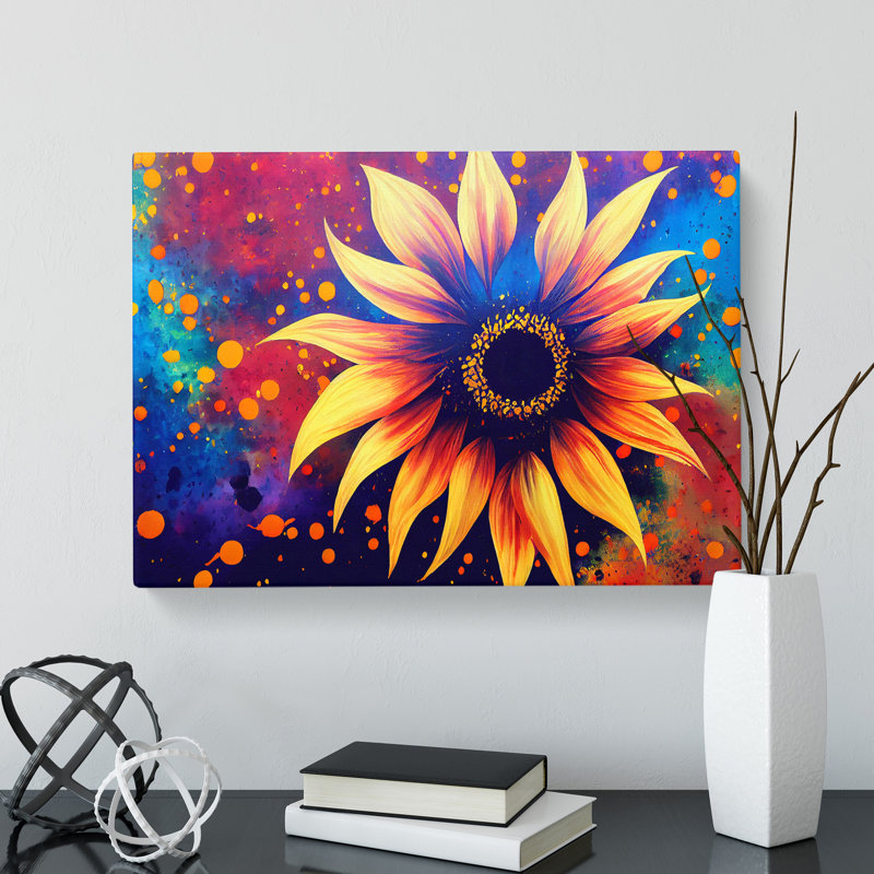 Sunflower Splash Vol.3 Abstract - Wrapped Canvas