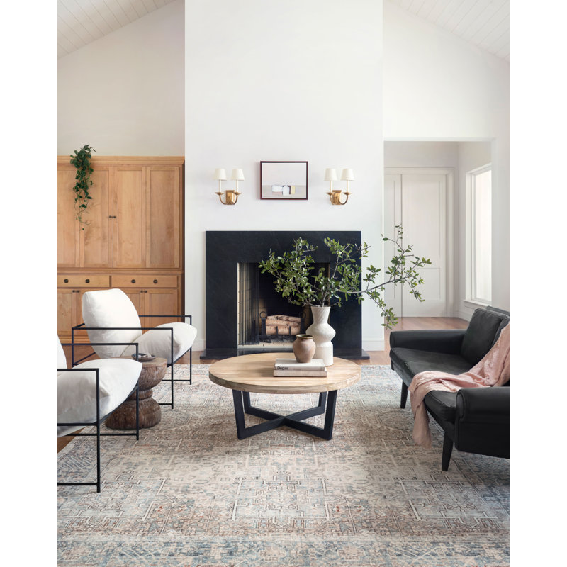 Chris Loves Julia x Loloi Jules Natural / Ocean Area Rug, Rectangle 5' x 7'6"