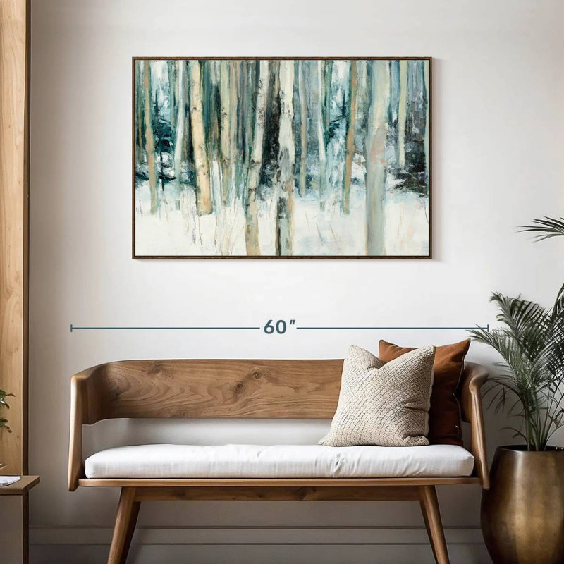 Winter Woods III, Cadre flottant en noyer, 43 po x 29 po