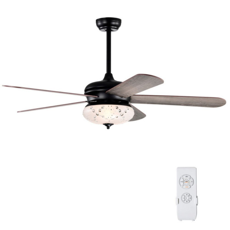 Anuva Ceiling Fan with Light Kit, Oak