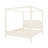 Queen Size Wooden Canopy Platform Bed with Headboard and Support Legs,Cream White-538355133-538355128