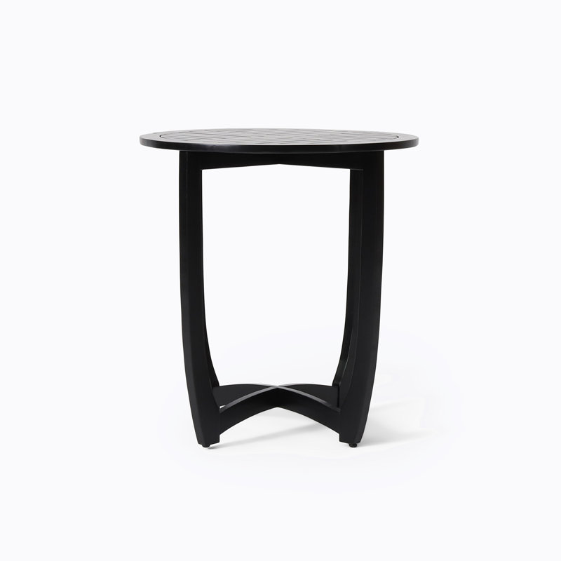 Karmesha Round Solid Wood Dining Table, Black