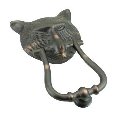 Pharaoh Cat Head Cast Brass Door Knocker