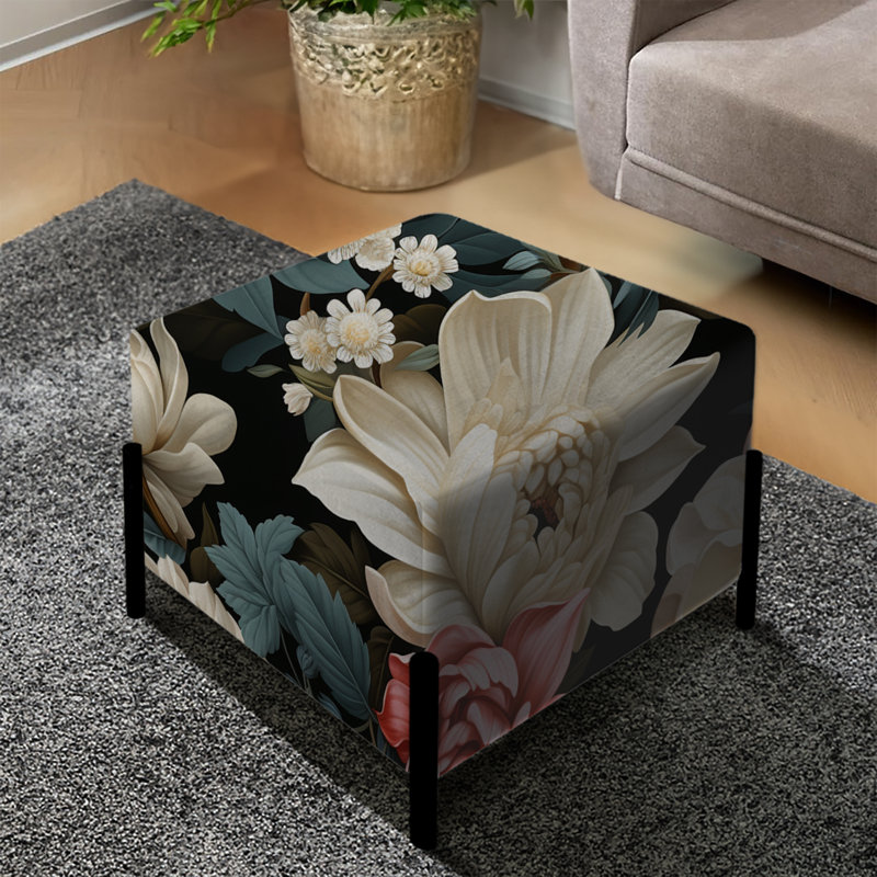 Potere - Repose-pieds carré floral