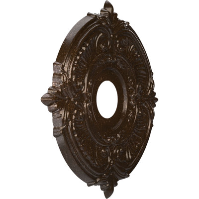 Médaillon de plafond thermoformé en PVC 16 po x P 3 po x P 1 po x P 1 po Attica (convient aux auvents jusqu'à 5 5/8 po), brun mystique métallique texturé