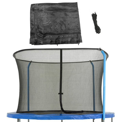 Machrus Upper Bounce Trampoline Safety Net Fits 8 ft Round Trampolines using 3 Curved Poles - Black