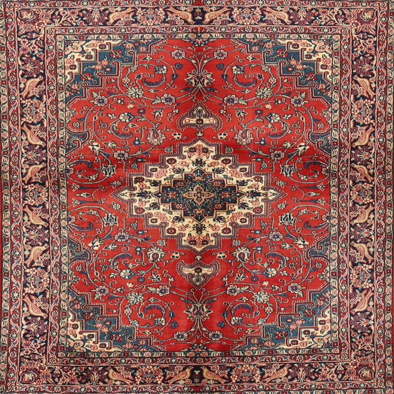 Wool Oriental Indoor Rug, Square 7'