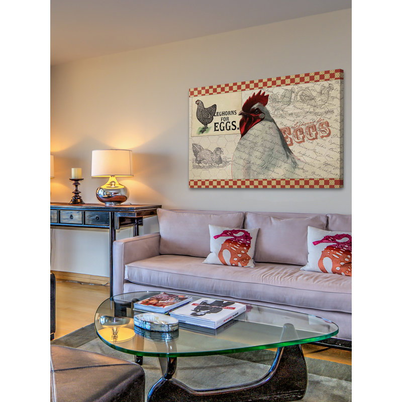 Check Chicken 2 - Wrapped Canvas Print, 30 cm H x 45 cm W