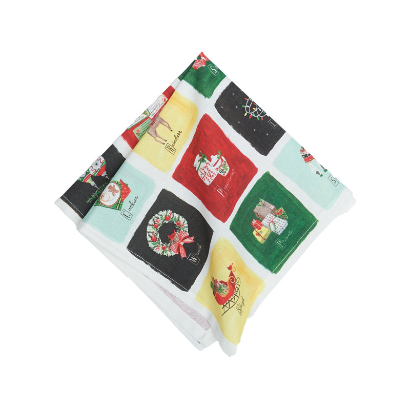 Alphabet Grid Printed Cotton Napkin