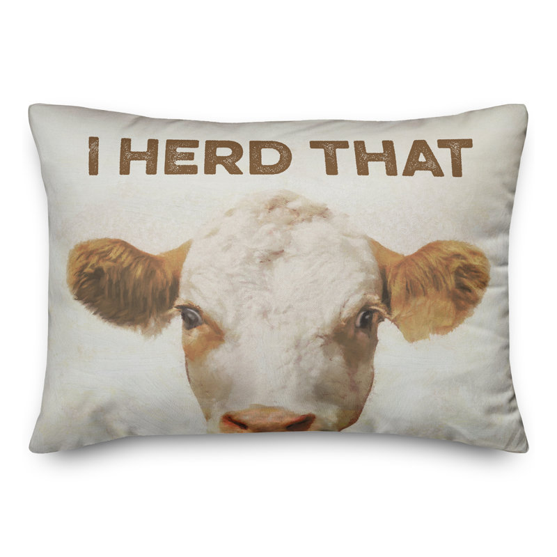 Housse de coussin et insert de vache rectangulaires en forme de troupeau