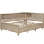 Lit de jour en bois de lait blanc antique avec tablette et 3 rangements-653740832