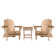 3 Pieces HDPE Folding Adirondack Seating Group With Table