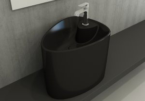 Etna Monoblock Basin - 44x58x44cm 1TH, Matte Black