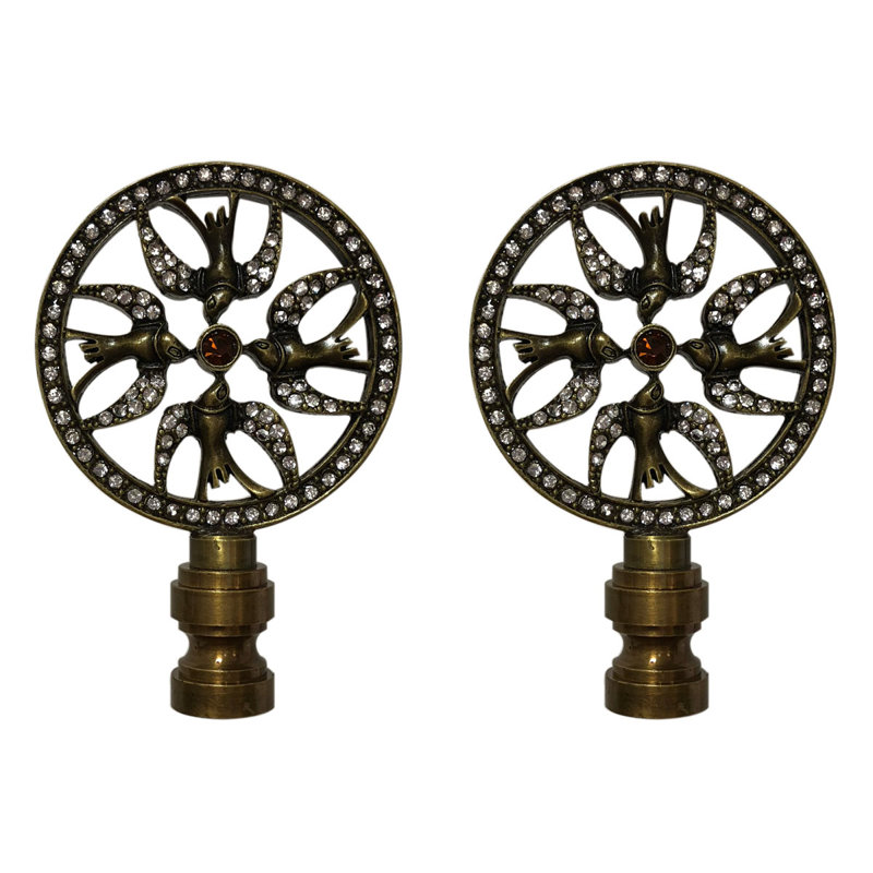 Faîteau lampe filigree oiseau, Laiton antique