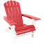 Chaise Adirondack en PEHD résistant aux intempéries avec porte-gobelet - Rouge / Blanc-312072129