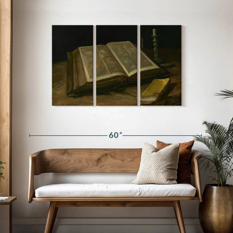 Adella nature morte avec la bible, H 28 po x l 45 po