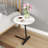 16 inch Faux Marble Round Side Table Round End Table With Sturdy Metal Legs