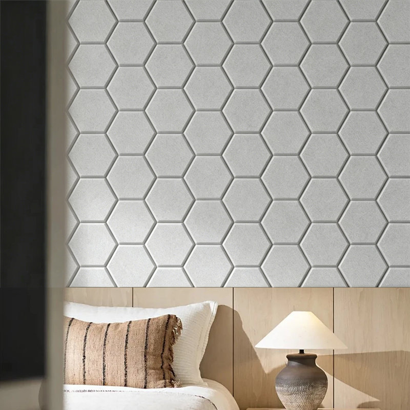 Acoustic Wall Panels Self Adhesive, Hexagon Design, Peel and Stick Sound Absorbing Panels  for Wall, Home, Office, Gaming Room 30 x 30 x 0.9cm
