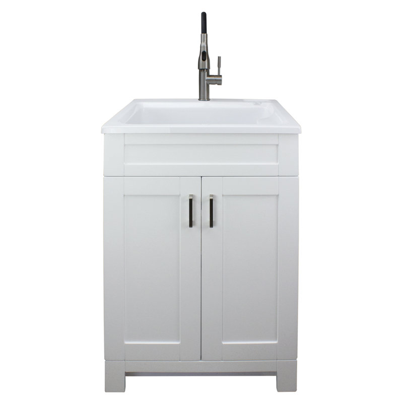 24.42'' L x 24.25'' W Freestanding Laundry Sink with Faucet