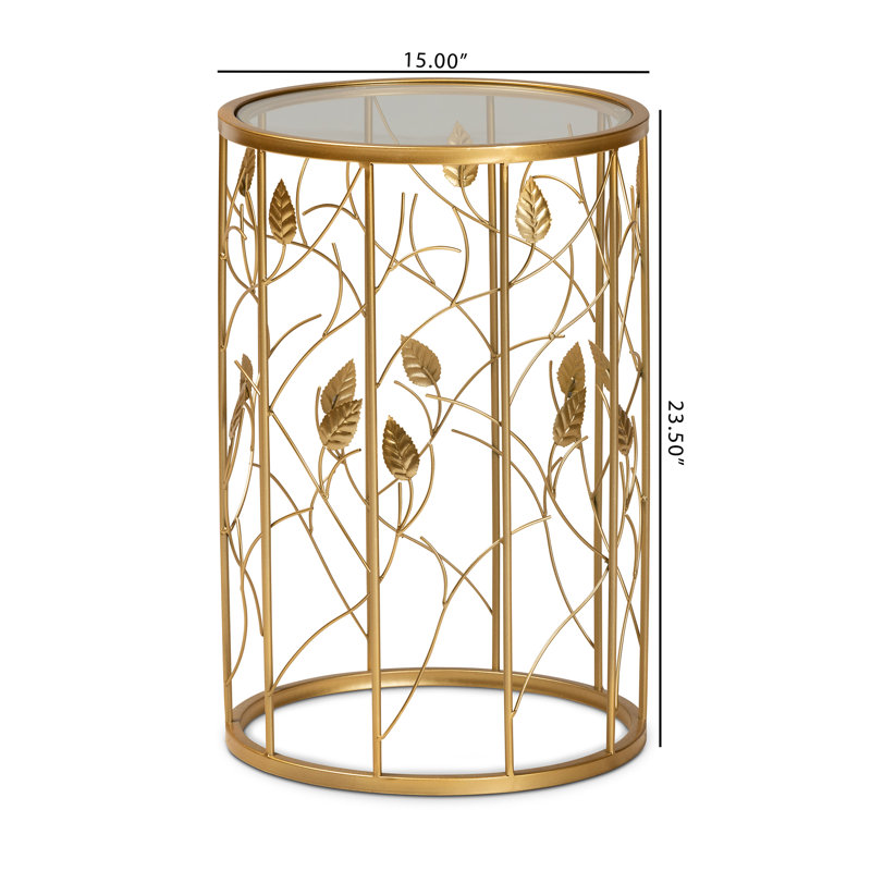 Kountz Mirrored Glass Top End Table