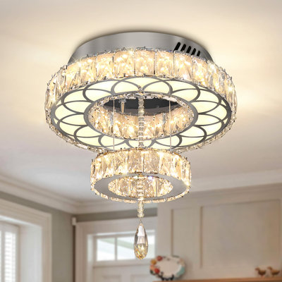 Lustre moderne en cristal 16 po