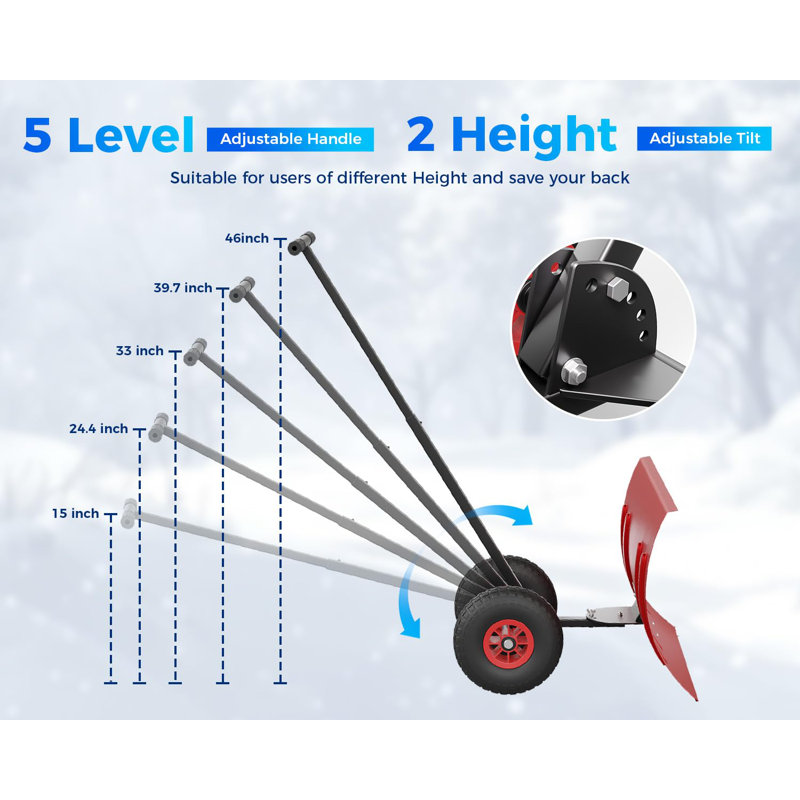 Pelle à neige sur roulettes GarveeHome