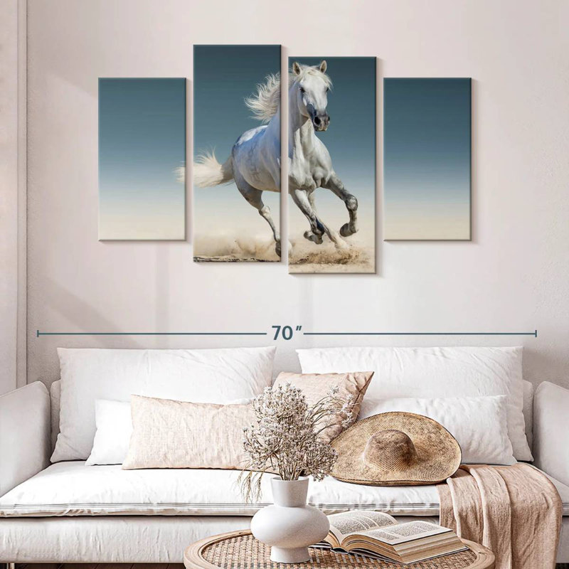 Cheval blanc Brampt, H 32 po x l 52 po