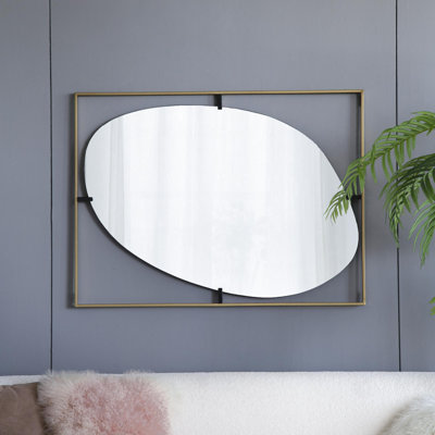 Poppy Mirror with Gold Metal Frame