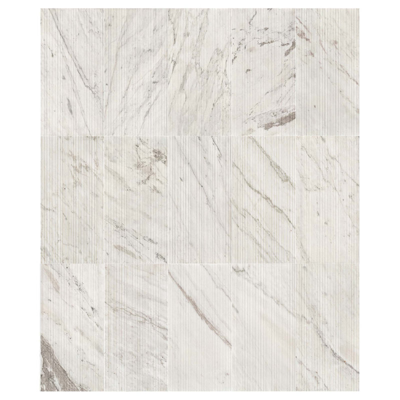 12"×24" Natural 3D Fluted Marble Tile With OL Textured Finished For Wall, 1 Box 4 PCS