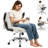 Criss Cross Ergonomic PU Leather Office Chair with Flip up Backrest and Armrests-124594315