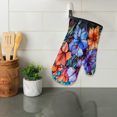 Glass Petals Oven Mitt Cotton Twill