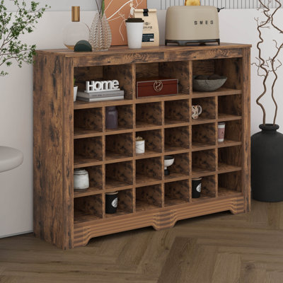 Armoire de rangement moderne à 24 casiers avec armoire incurvée, base polyvalente pour le couloir et le salon Sleek Design
