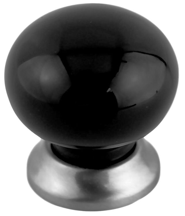 (Paquet de 5) Poignée de 1 3/8 po Pure, Noir / Nickel brossé