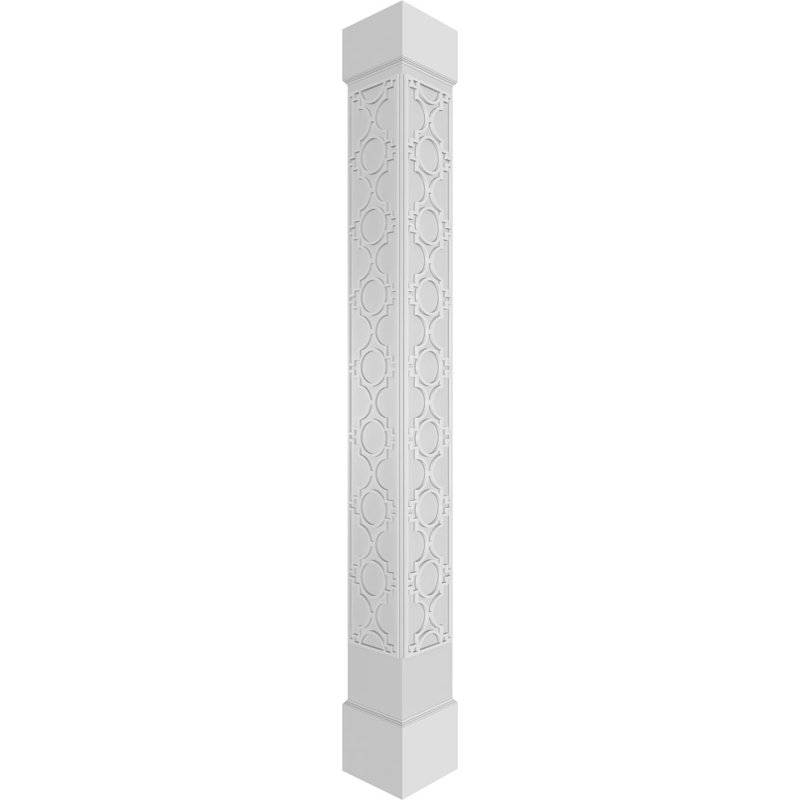 Gypse carré non effilé avec colonne standard standard et base standard, H 96 po x l 11,625 po x P 11,625 po