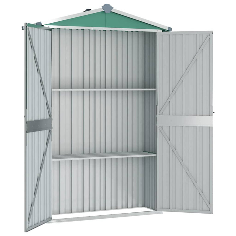 Tubac Garden Shed Galvanised Steel Outdoor Tool Storage Shed, Green