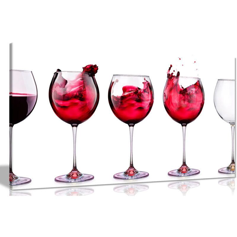 Wine Glasses - Wrapped Canvas Print, 31cm H x 46cm W