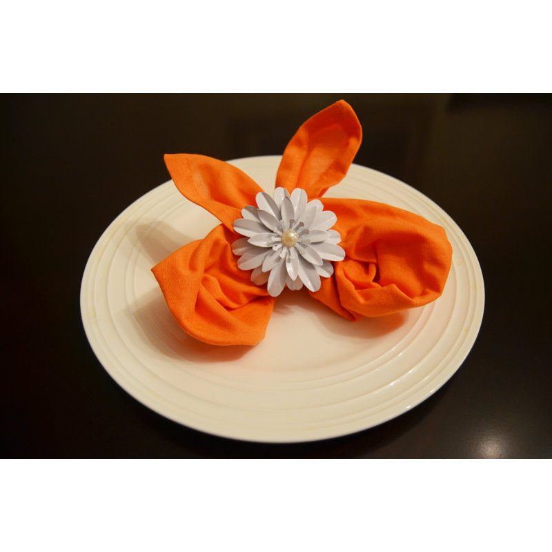 Rond de serviette fleur, Blanc