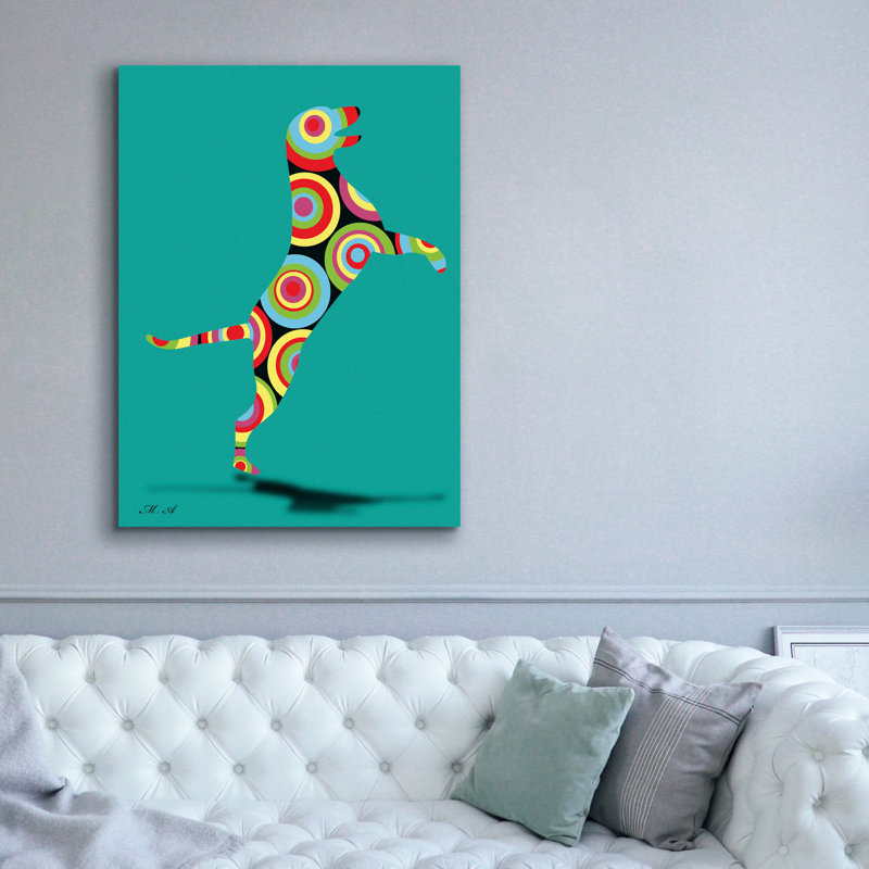 «Dog Hello 2» par Mark Ashkenazi, art mural sur toile, H 54 po x l 40 po x P 1,5 po