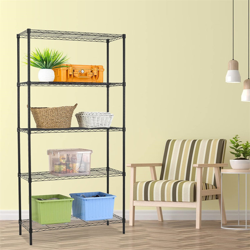 5 Tier Metal Wire Adjustable Shelving Units