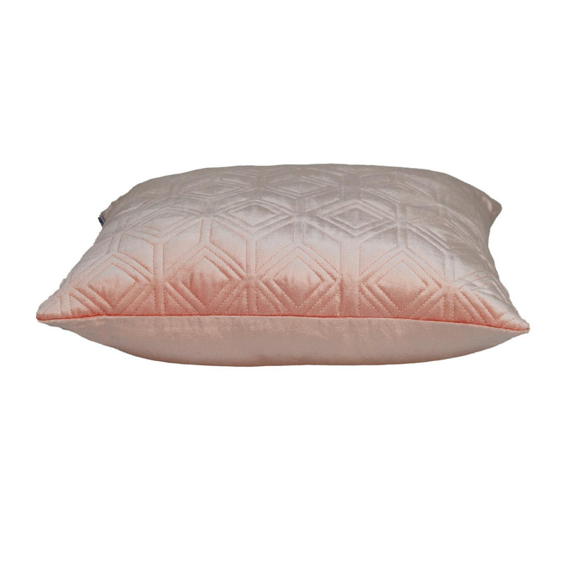 Aleta Transitional Quilted Pink Throw Pillow, Rose Gold