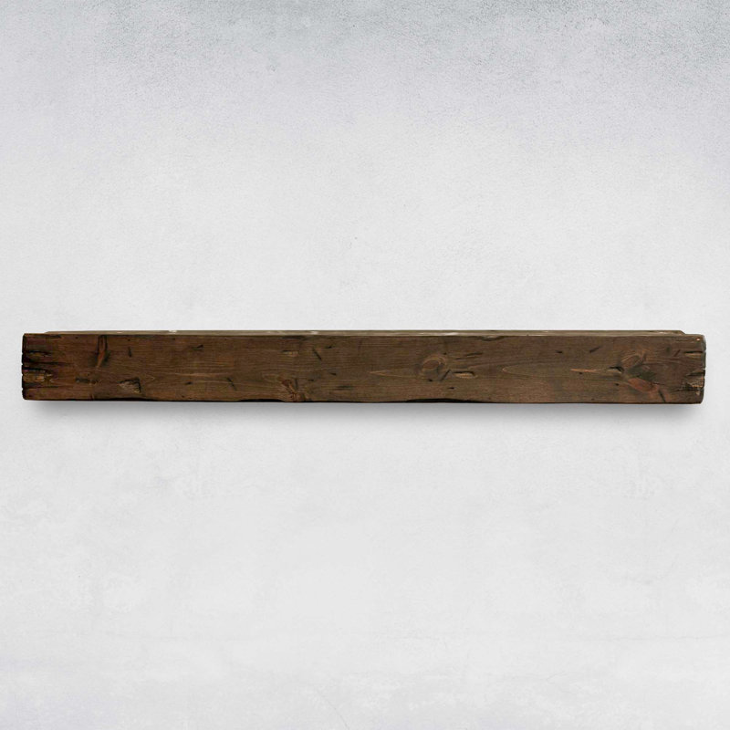 Distressed Fireplace Mantel, Rustic, 72", Jacobean
