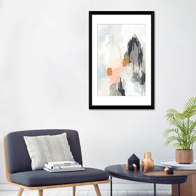 « elevation i », impression sur toile, Papier d'art encadré noir, Blanc, H 32 po x l 24 po x P 1 po