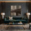 Art mural horizontal rayé sur toile brun foncé-1638114932