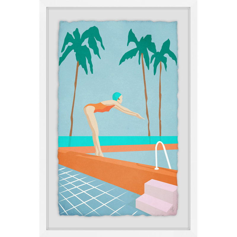 « ready to take a dip », reproduction encadrée, H 12 po x l 8 po x P 1,5 po