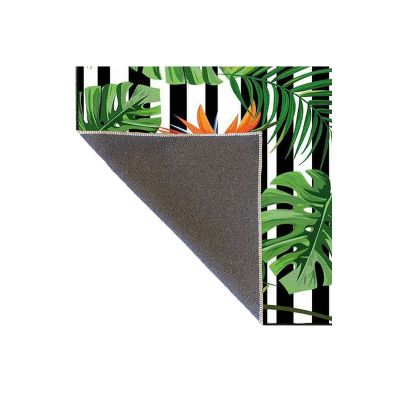 Tapis décoratif tissé à motif floral Green Leaf, Sous-tapis rectangulaire 2 pi 4 po x 3 pi 11 po