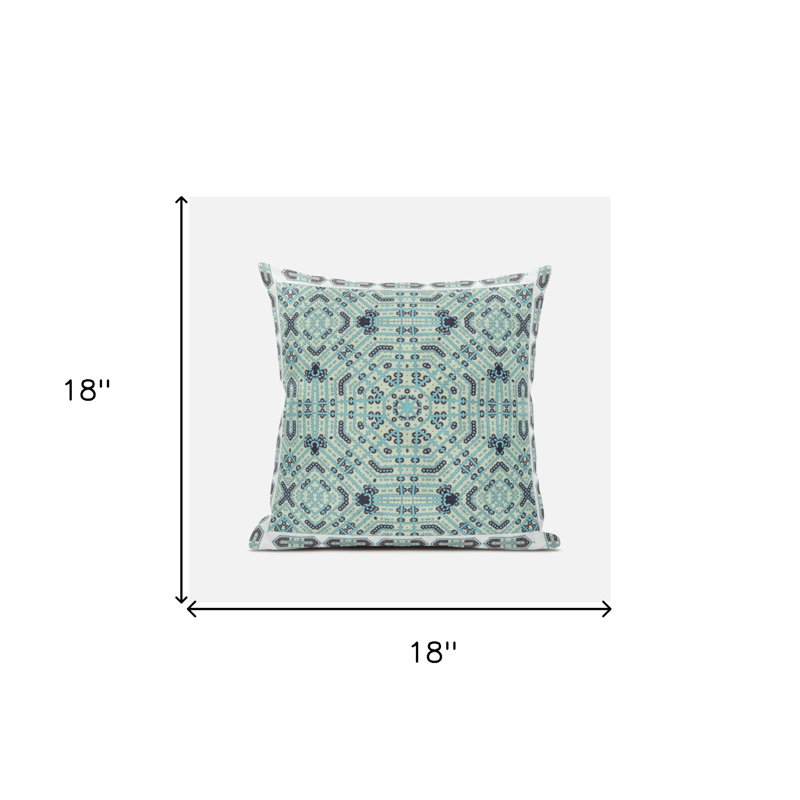 Geometric Reversible Pillow Insert, 18" x 18", Indigo White