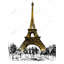 Outline of Eiffel Tour - Art mural sur toile pour la décoration intérieure